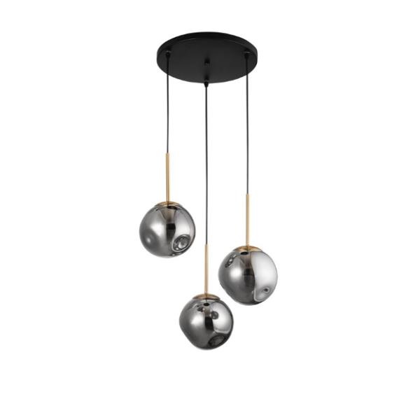 SPADASmokey Glass  Gold Metal LED E27 3x