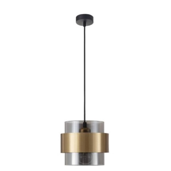 SIANNASmokey Glass Brass Gold Metal  LED