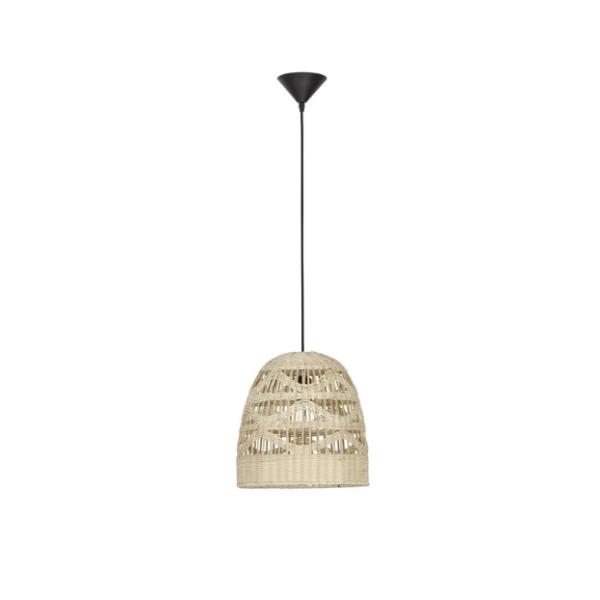 MARLONatural Rattan Sandy Black Steel Ba