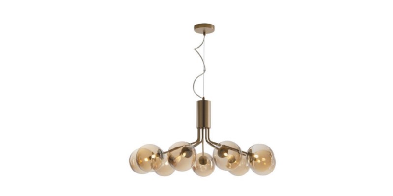 SOSPENSIONE HONEY IN METALLO E VETRO ORO