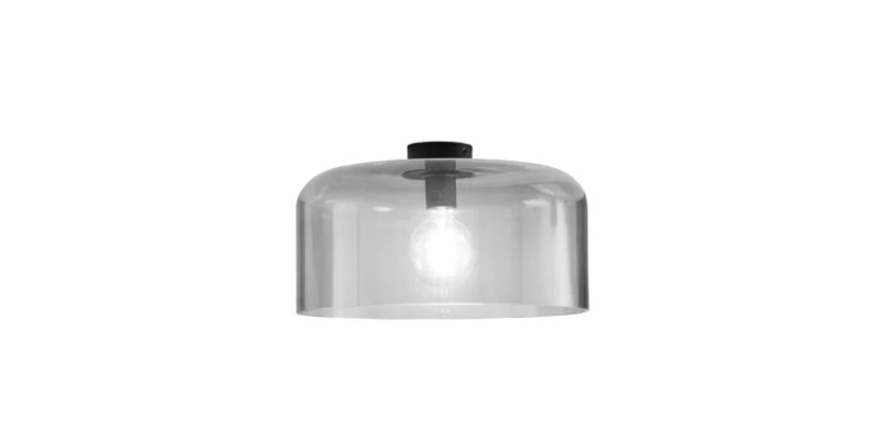 PLAFONIERA GIBUS IN METALLO E VETRO BIAN