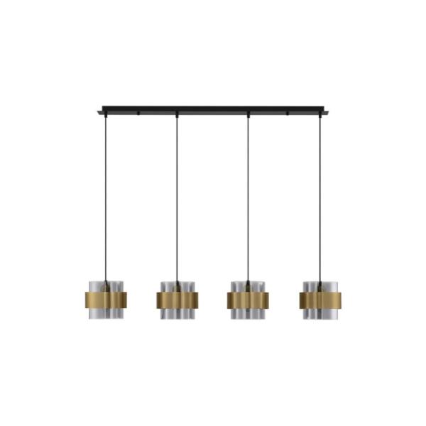 SIANNASmokey Glass Brass Gold Metal LED