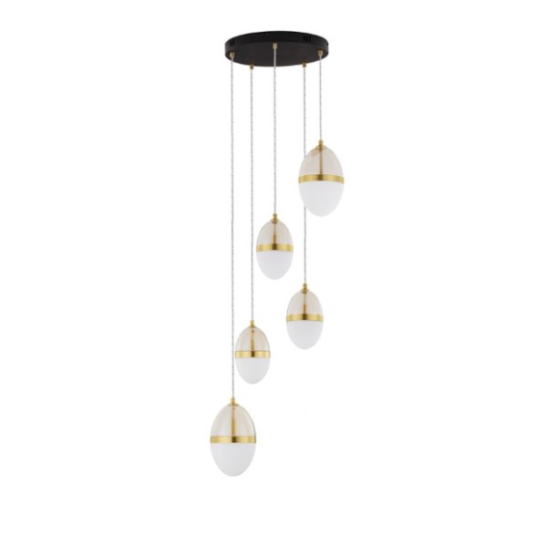 EGNAOpal & Cognac Glass  Gold & Black Me