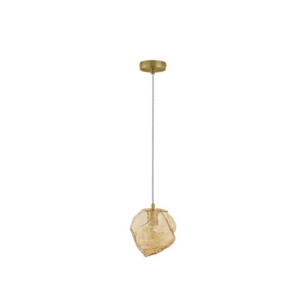 ODELLEAmber Glass Brass Gold Metal LED E