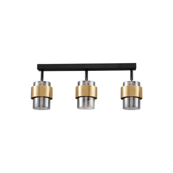 SIANNASmokey Glass  Sandy Black & Brass