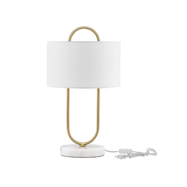 MILENABrass Gold Steel Fabric Shade Whit