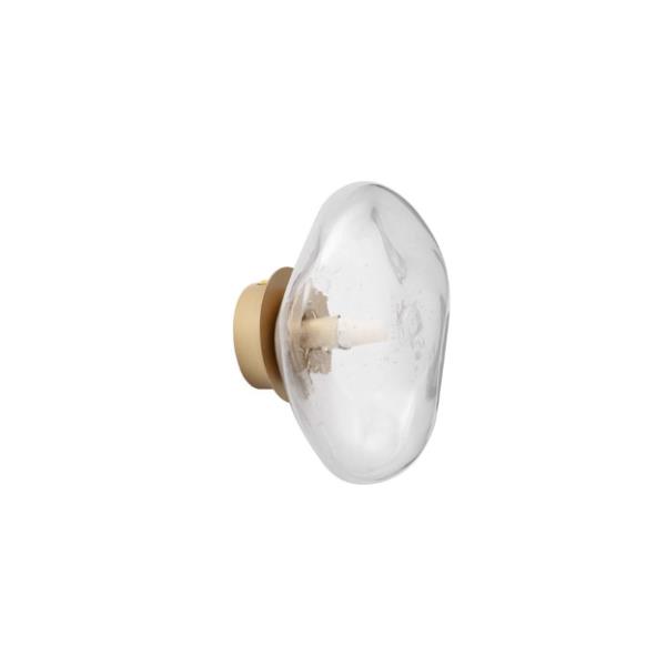KINGBlown Clear Glass Antique Brass Gold