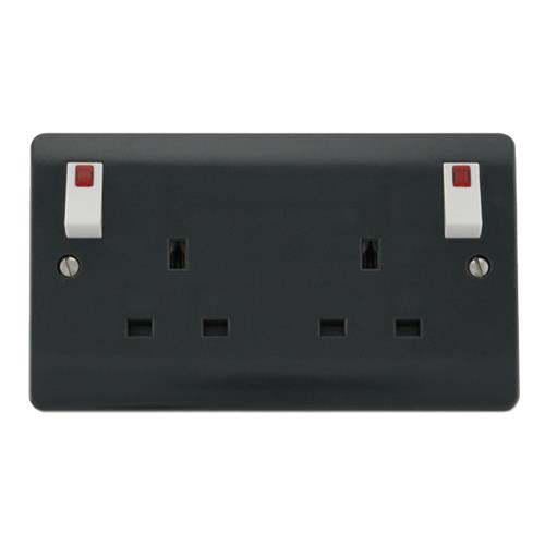 250V 2G 13A DP OB SW