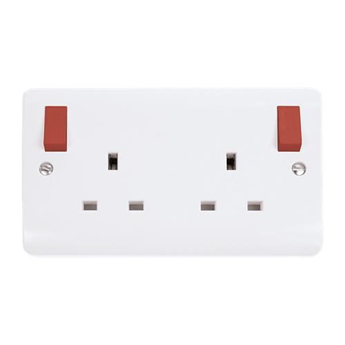 13A 2 GANG DP SW SOC