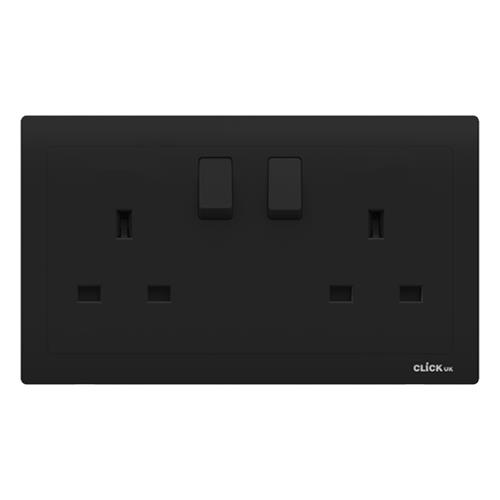13A SWITCHED 2 GANG SOCKET BK