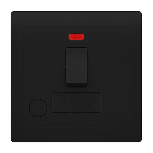 13A FCU SWITCHED WITH NEON FLEX OUTLT BK