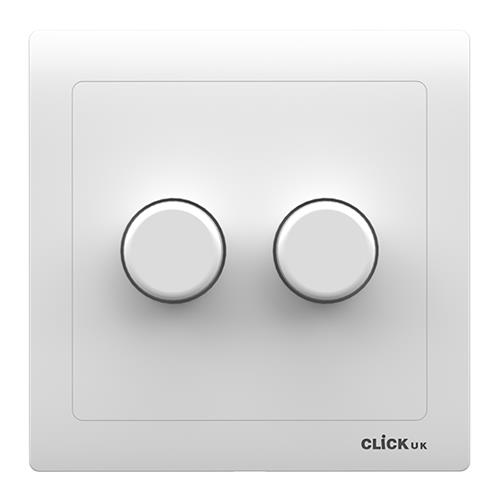 2 GANG CPC DIMMER PLATE WITH KNOBS