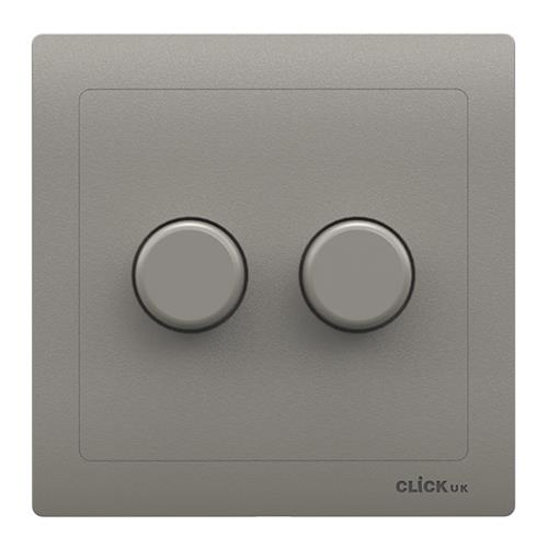 2 GANG CPC DIMMER PLATE WITH KNOBS SV