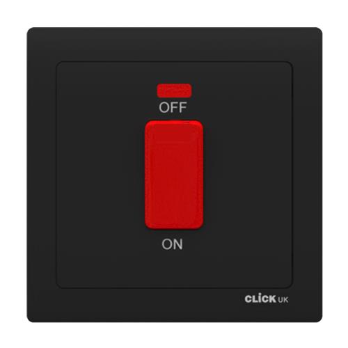 45A DP 1 GANG SWITCH WITH NEON BK