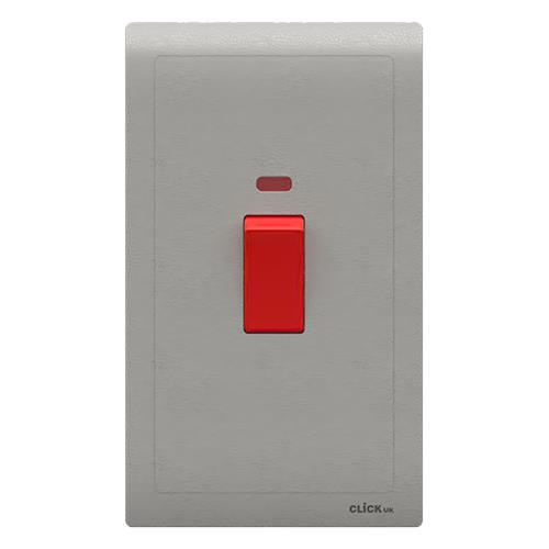 45A DP 2 GANG VERTICAL SWTCH WTH NEON SV