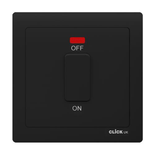 32A DP 1 GANG SWITCH WITH NEON BK