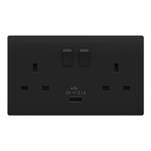 2 GANG USB SOCKET BK