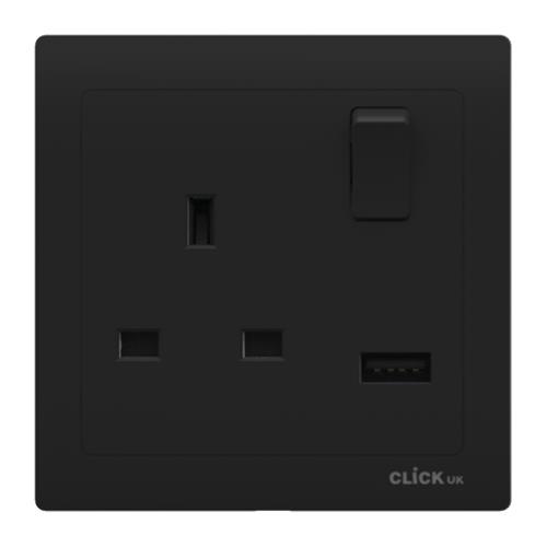 1 GANG USB SOCKET BK