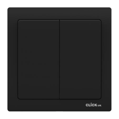 10AX SP 2 GANG 1 WAY SWITCH BK