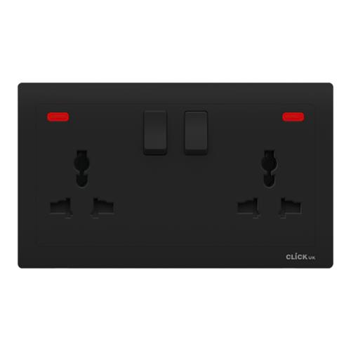 NEON 2 GANG 13A UNIVERSAL SWIT SOCK BK