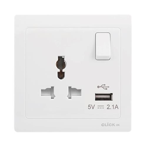 UNIVERSAL 13A 1G SW SKT 2.1A USB