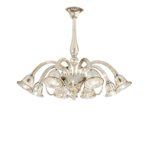 LAMPADARIO POSEIDON CHAMPAGNE 8XE14 93X7