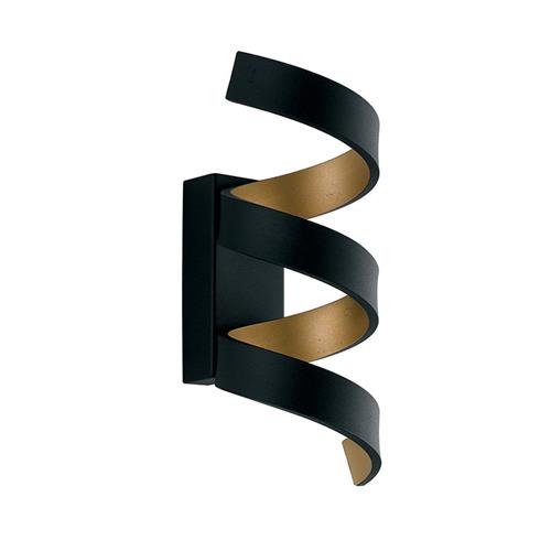 APPLIQUE LED HELIX NERA E ORO 9W 720LM 3