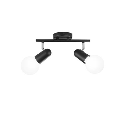 SPOT PUNTO ORIENTABILE NERO 2XE27 32X14X