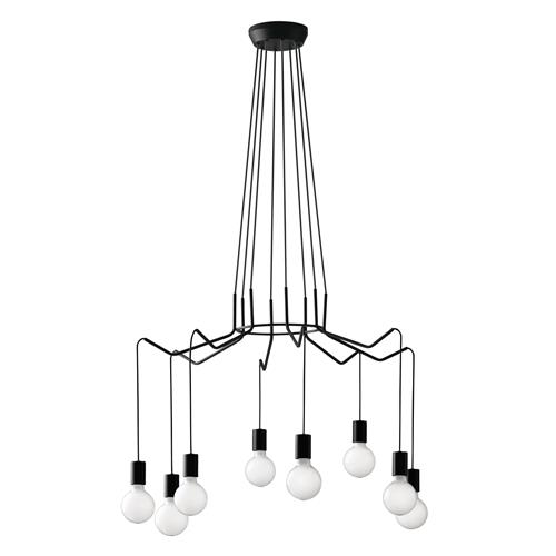 SOSPENSIONE HABITAT NERA 8XE27 85X120CM