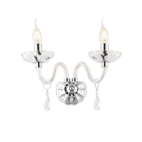 APPLIQUE RIFLESSO CROMO 2XE14 40X18X35CM