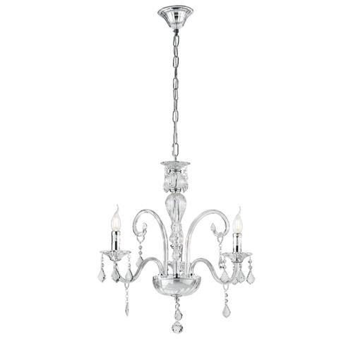 LAMPADARIO CRISTALLO CROMO 3XE14 66X65CM