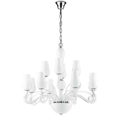 LAMPADARIO ANGEL BIANCO/CROMO 12XE14 80X