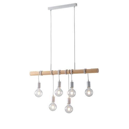 SOSPENSIONE ARIZONA LEGNO 6XE27 90X180CM