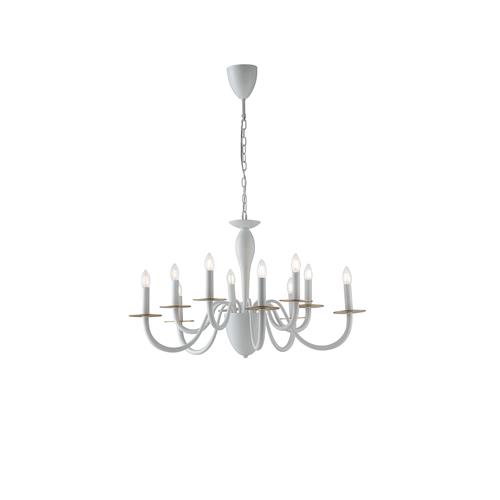 LAMPADARIO ARMSTRONG BIANCO/ORO 10XE14 9