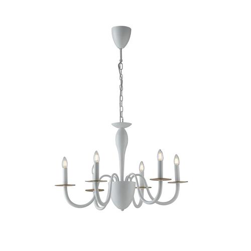 LAMPADARIO ARMSTRONG BIANCO/ORO 6XE14 78