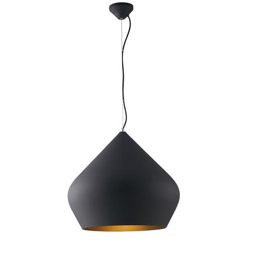 SOSPENSIONE THOLOS NERA/ORO 1XE27 52X201