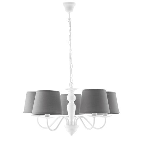 LAMPADARIO FAVOLA BIANCO/GRIGIO 5XE14 56