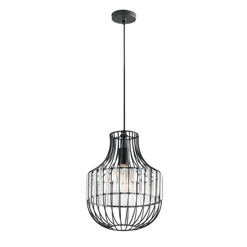 SOSPENSIONE OPIUM NERA/TRASPARENTE 1XE27