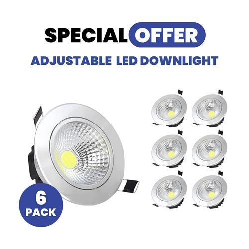 Set of 6 Adj. B/S LED Downlight 5W CCT