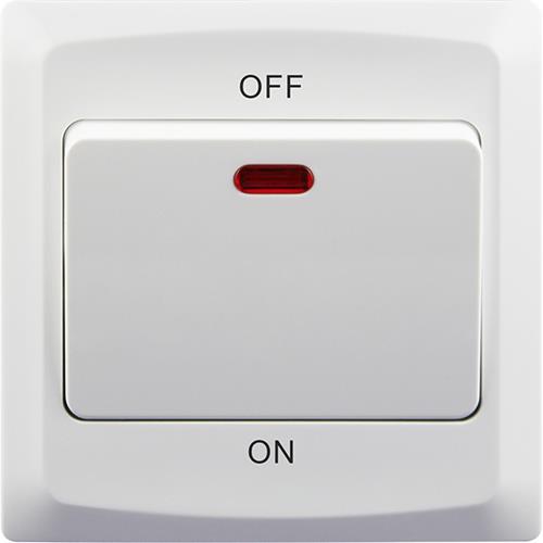 20A 1 GANG DP SWITCH+NEON (WIDE DOLLY)