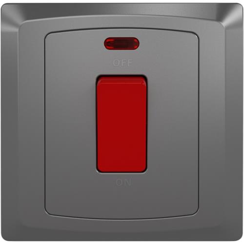 45A 1 GANG DP SWITCH+NEON SINGLE PLATE