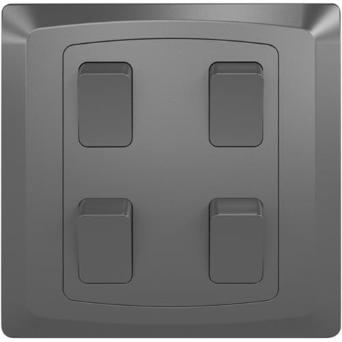 4 GANG 2 WAY PLATE SWITCH(3X3) DRK GRY