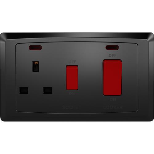 45A SWITCH+NEON+13A SWITCHED SOCKET+NEON