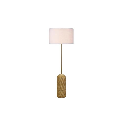 STELLAR FLOOR LAMP BASE RATTAN SHADE WH
