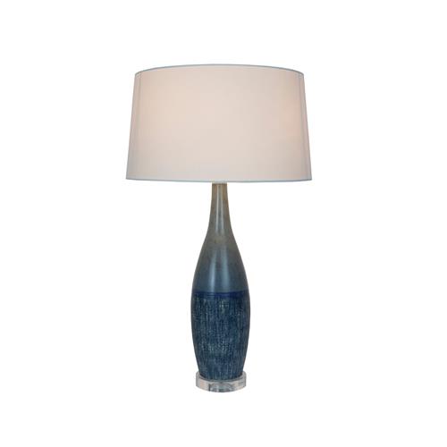 BLUE CERAMIC BLUE BASE SHADE WH TABLE