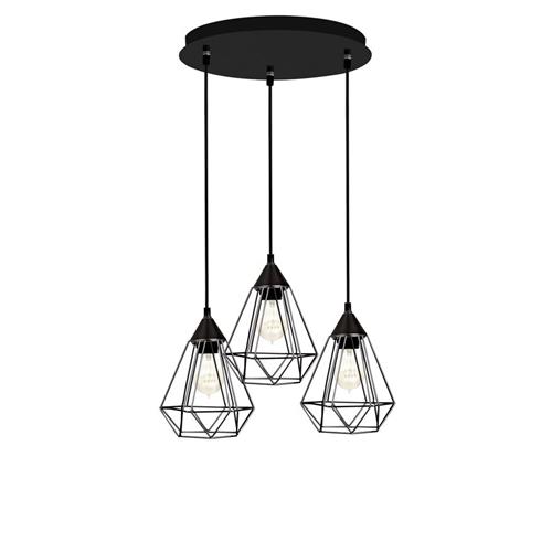 Black Metal LED E27 3x12 Watt 230 Volt
