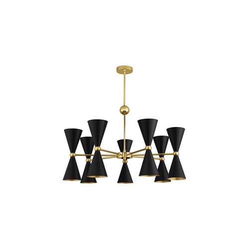 Matt Black & Gold Metal LED E14 14x5 Wat