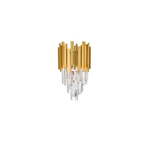 Gold Metal & Crystal LED E14 2x5 Watt 23