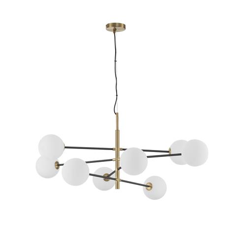 Satin Gold & Black Metal White Opal Glas