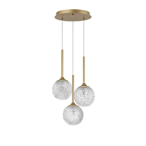 Clear Structured Glass  & Brass Gold Ste